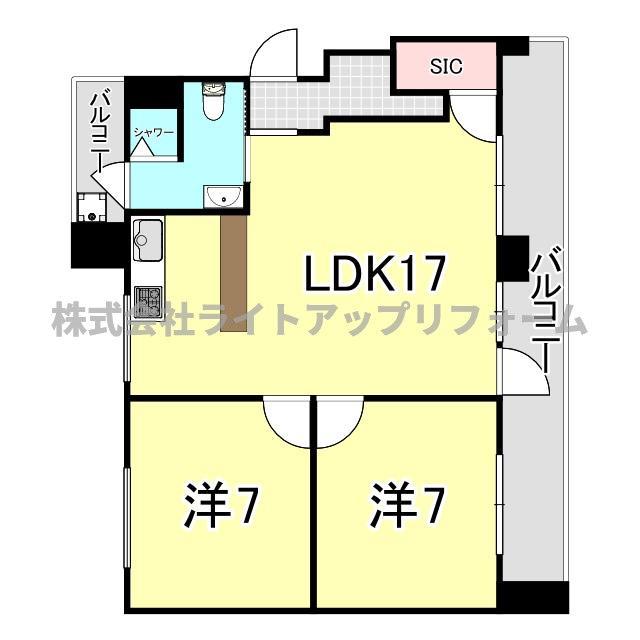 神戸市東灘区御影山手(阪急神戸線御影駅)のマンション賃貸物件 間取画像