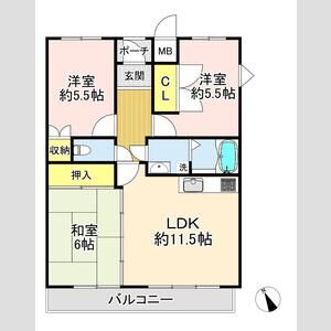 神戸市垂水区桃山台(JR山陽本線塩屋駅)のマンション賃貸物件 間取画像