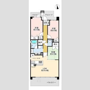 神戸市垂水区海岸通(JR山陽本線舞子駅)のマンション賃貸物件 間取画像