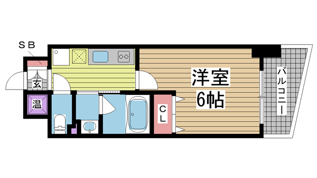 神戸市中央区相生町(JR東海道本線(近畿)神戸駅)のマンション賃貸物件 間取画像