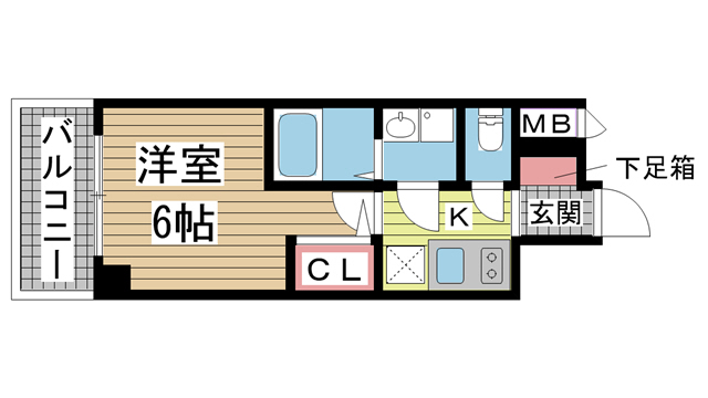 神戸市中央区楠町(神戸市営地下鉄線大倉山駅)のマンション賃貸物件 間取画像