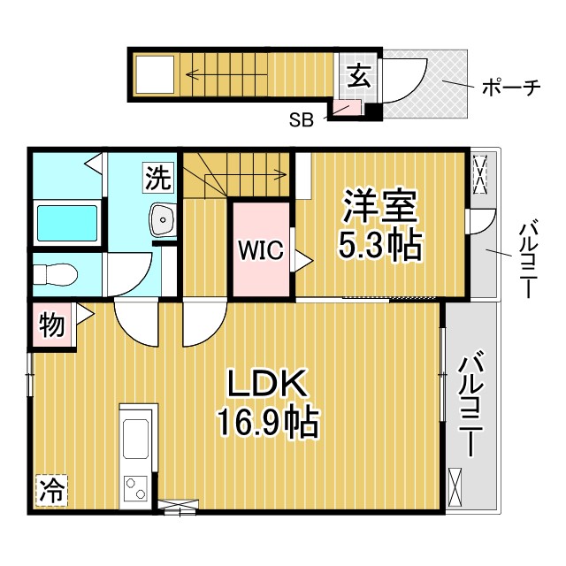 神戸市須磨区南落合(神戸市営地下鉄線妙法寺駅)のアパート賃貸物件 間取画像