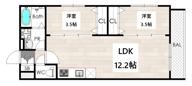 神戸市兵庫区神田町(神戸市営地下鉄線大倉山駅)のアパート賃貸物件 間取画像