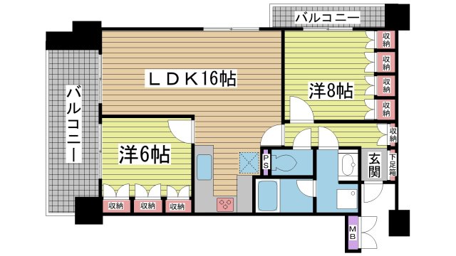 神戸市中央区下山手通(JR東海道本線(近畿)元町駅)のマンション賃貸物件 間取画像