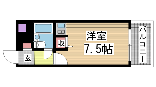 神戸市中央区花隈町(JR東海道本線(近畿)元町駅)のマンション賃貸物件 間取画像