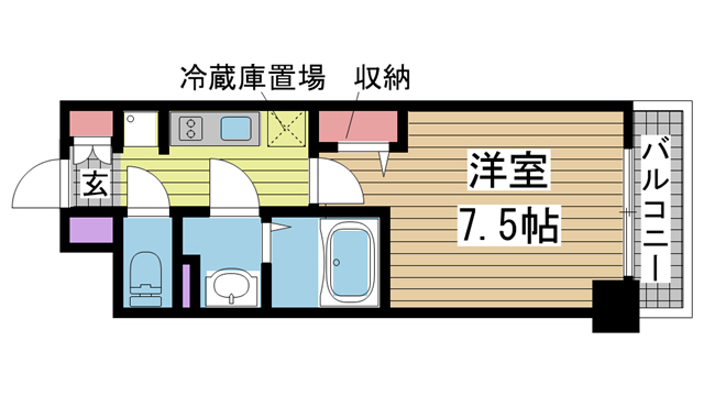 神戸市兵庫区西出町(JR東海道本線(近畿)神戸駅)のマンション賃貸物件 間取画像