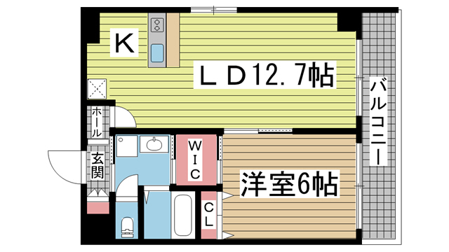 神戸市中央区生田町(神戸市営地下鉄線新神戸駅)のマンション賃貸物件 間取画像
