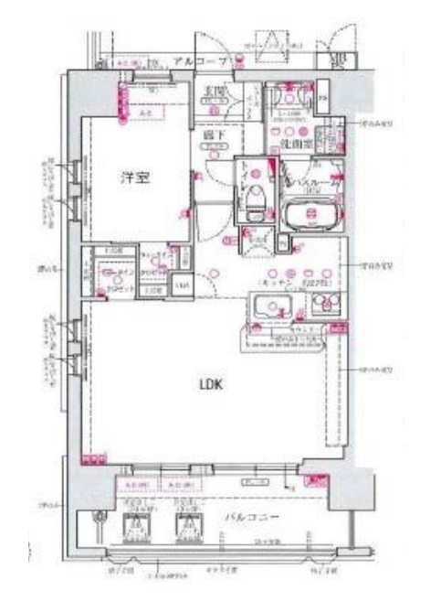 神戸市中央区北長狭通(JR東海道本線(近畿)元町駅)のマンション賃貸物件 間取画像
