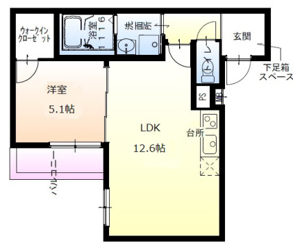 神戸市須磨区大池町(JR山陽本線鷹取駅)のアパート賃貸物件 間取画像