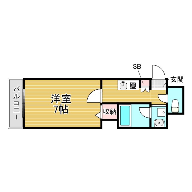 神戸市兵庫区湊町(JR東海道本線(近畿)神戸駅)のマンション賃貸物件 間取画像