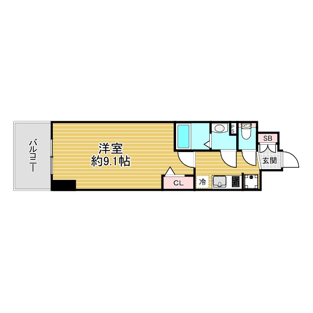 神戸市兵庫区西多聞通(JR東海道本線(近畿)神戸駅)のマンション賃貸物件 間取画像