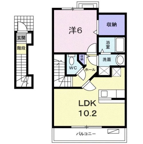 神戸市北区藤原台南町(神戸電鉄三田線五社駅)のアパート賃貸物件 間取画像