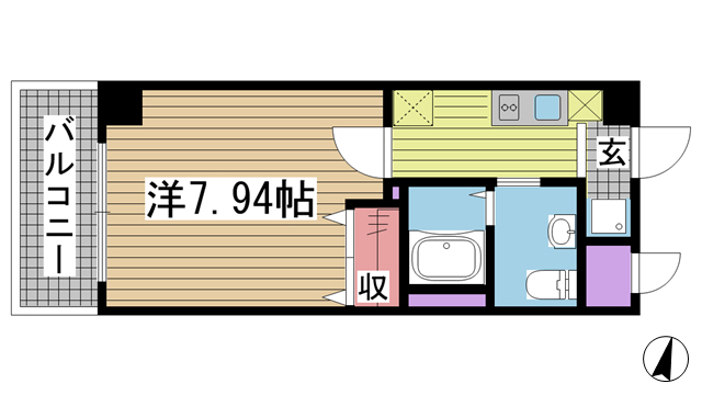 神戸市長田区北町(神戸高速線高速長田駅)のマンション賃貸物件 間取画像