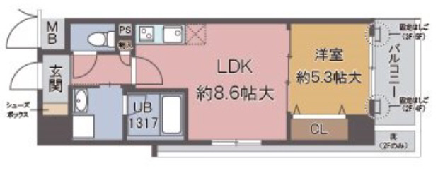 神戸市東灘区森南町(JR東海道本線(近畿)甲南山手駅)のマンション賃貸物件 間取画像