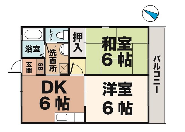 神戸市須磨区行幸町(JR山陽本線須磨海浜公園駅)のアパート賃貸物件 間取画像