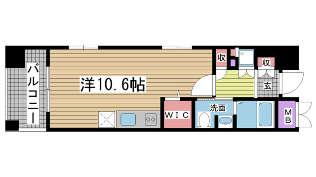 神戸市中央区雲井通(JR東海道本線(近畿)三ノ宮駅)のマンション賃貸物件 間取画像