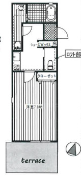 神戸市中央区上筒井通(阪急神戸線春日野道駅)のアパート賃貸物件 間取画像