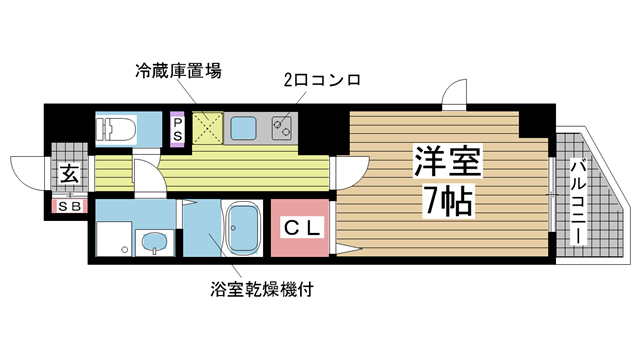 神戸市中央区元町通(JR東海道本線(近畿)元町駅)のマンション賃貸物件 間取画像