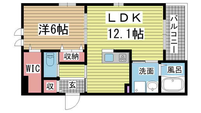神戸市兵庫区矢部町(神戸市営地下鉄線大倉山駅)のマンション賃貸物件 間取画像