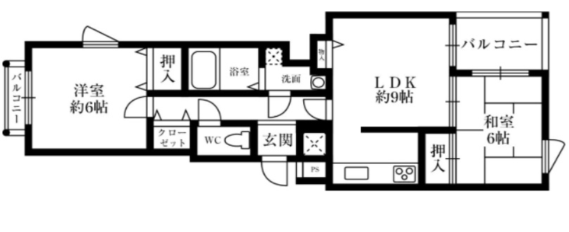 神戸市灘区寺口町(阪急神戸線六甲駅)のマンション賃貸物件 間取画像