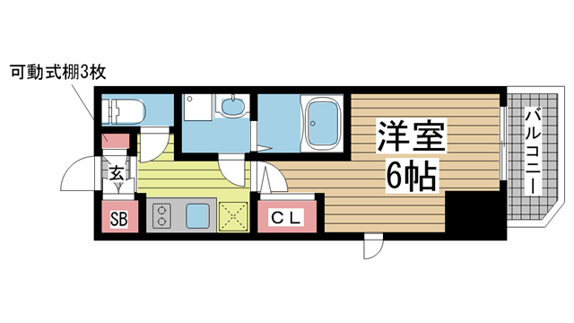 神戸市中央区楠町(JR東海道本線(近畿)神戸駅)のマンション賃貸物件 間取画像