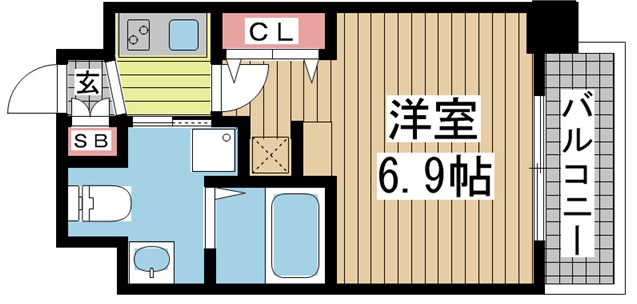 神戸市中央区二宮町(JR東海道本線(近畿)三ノ宮駅)のマンション賃貸物件 間取画像