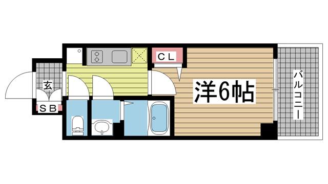 神戸市兵庫区大開通(JR山陽本線兵庫駅)のマンション賃貸物件 間取画像
