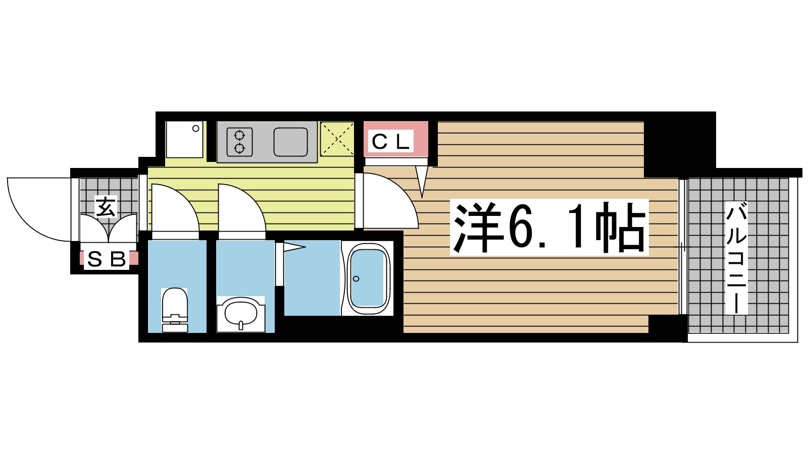 神戸市兵庫区大開通(JR山陽本線兵庫駅)のマンション賃貸物件 間取画像