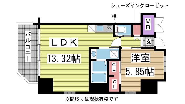 神戸市中央区日暮通(JR東海道本線(近畿)三ノ宮駅)のマンション賃貸物件 間取画像