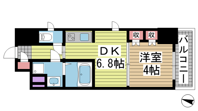 神戸市中央区栄町通(神戸市営地下鉄海岸線みなと元町駅)のマンション賃貸物件 間取画像