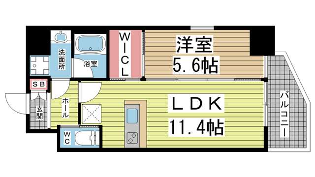 神戸市兵庫区三川口町(JR山陽本線兵庫駅)のマンション賃貸物件 間取画像