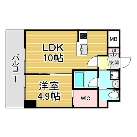 神戸市兵庫区永沢町(神戸高速線新開地駅)のマンション賃貸物件 間取画像