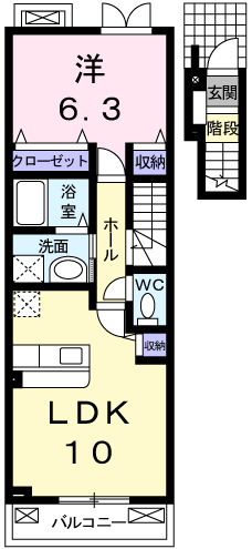 神戸市西区白水(JR山陽本線明石駅)のアパート賃貸物件 間取画像