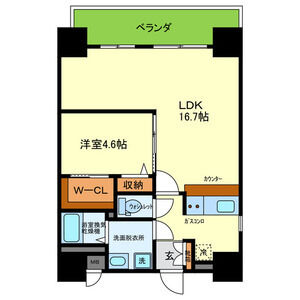 神戸市長田区松野通(JR山陽本線新長田駅)のマンション賃貸物件 間取画像