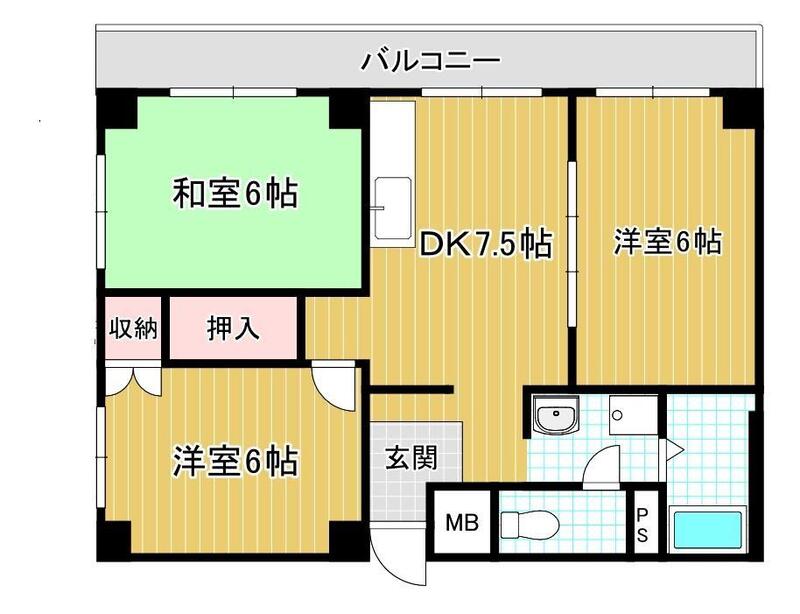 神戸市東灘区田中町(JR東海道本線(近畿)摂津本山駅)のアパート賃貸物件 間取画像