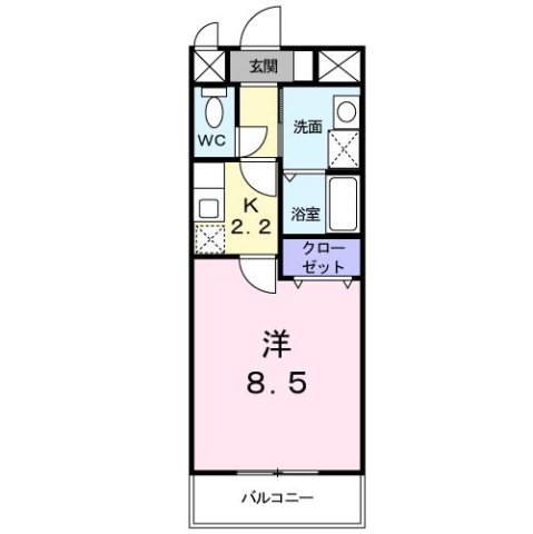 神戸市中央区日暮通(JR東海道本線(近畿)三ノ宮駅)のマンション賃貸物件 間取画像