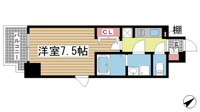 神戸市中央区花隈町(JR東海道本線(近畿)元町駅)のマンション賃貸物件 間取画像