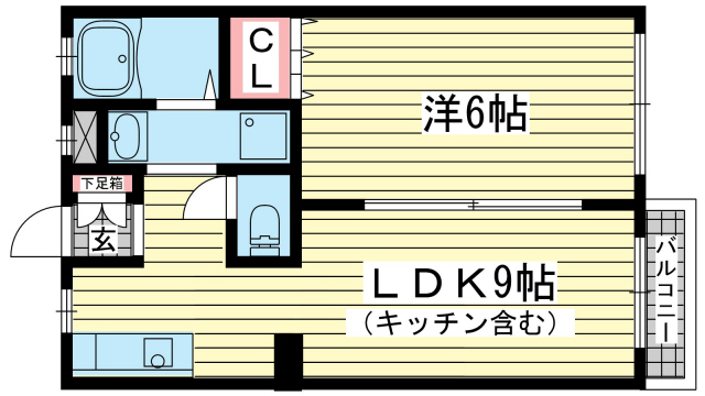 神戸市中央区中山手通(神戸市営地下鉄線大倉山駅)のアパート賃貸物件 間取画像