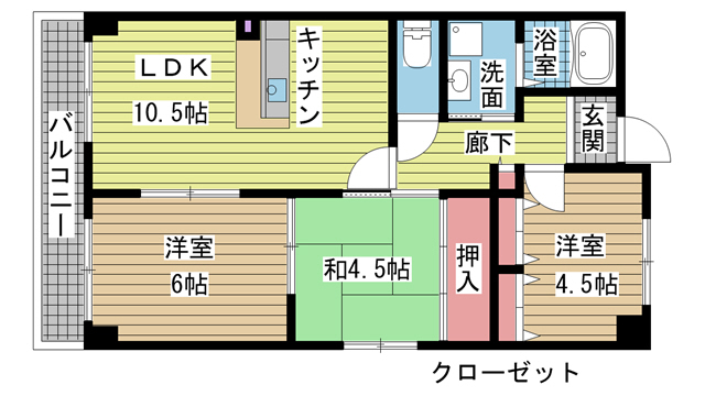 神戸市兵庫区浜崎通(JR山陽本線兵庫駅)のマンション賃貸物件 間取画像