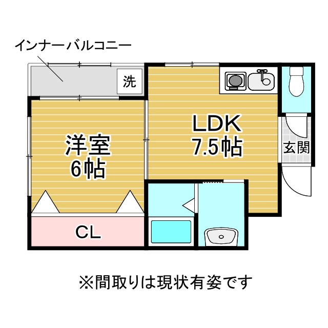 神戸市中央区大日通(JR東海道本線(近畿)灘駅)のマンション賃貸物件 間取画像
