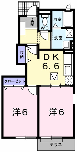 神戸市垂水区名谷町(JR山陽本線垂水駅)のアパート賃貸物件 間取画像