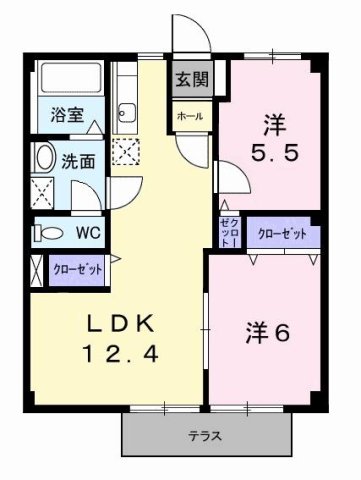 神戸市西区伊川谷町潤和(JR山陽本線明石駅)のアパート賃貸物件 間取画像