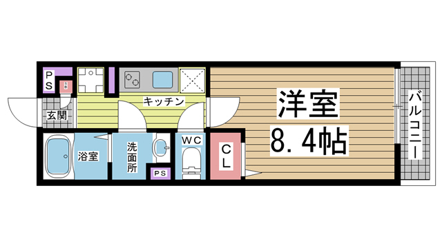 神戸市兵庫区芦原通(JR山陽本線兵庫駅)のマンション賃貸物件 間取画像