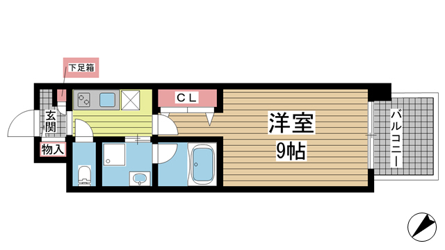 神戸市中央区磯上通(JR東海道本線(近畿)三ノ宮駅)のマンション賃貸物件 間取画像