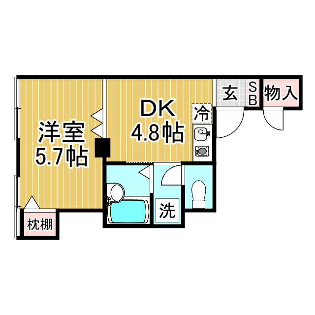 神戸市長田区細田町(JR山陽本線新長田駅)のマンション賃貸物件 間取画像
