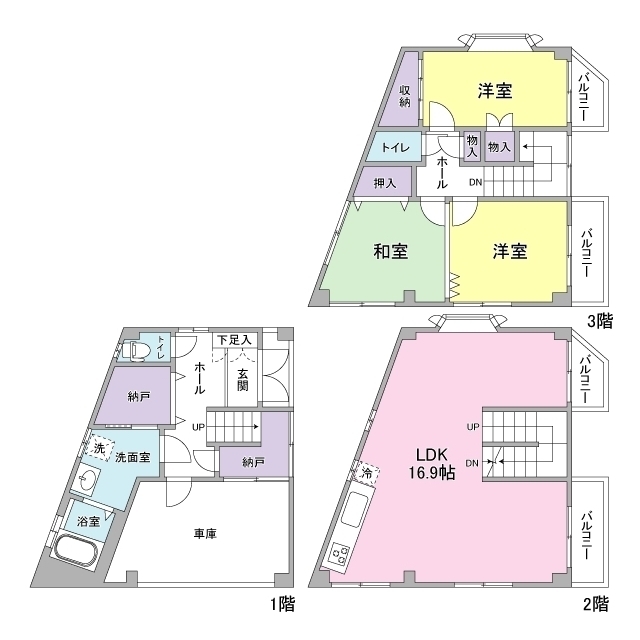 神戸市灘区篠原中町(阪急神戸線六甲駅)の貸家賃貸物件 間取画像