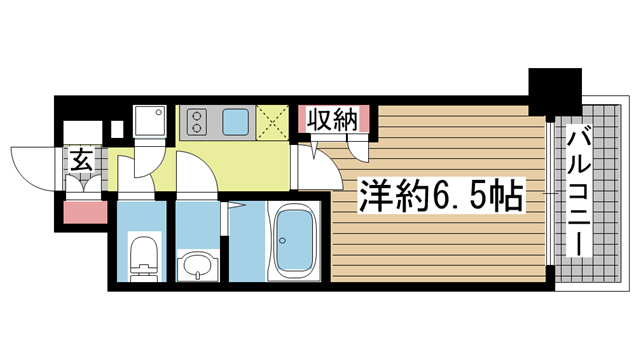 神戸市兵庫区新開地(JR東海道本線(近畿)神戸駅)のマンション賃貸物件 間取画像