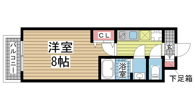 神戸市兵庫区西出町(JR東海道本線(近畿)神戸駅)のマンション賃貸物件 間取画像