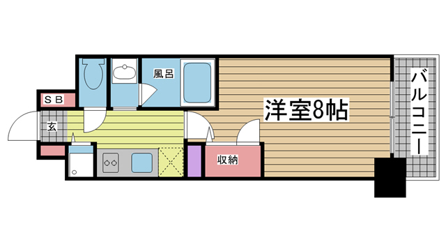 神戸市兵庫区七宮町(JR東海道本線(近畿)神戸駅)のマンション賃貸物件 間取画像