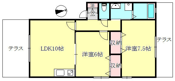 神戸市垂水区歌敷山(JR山陽本線舞子駅)のアパート賃貸物件 間取画像